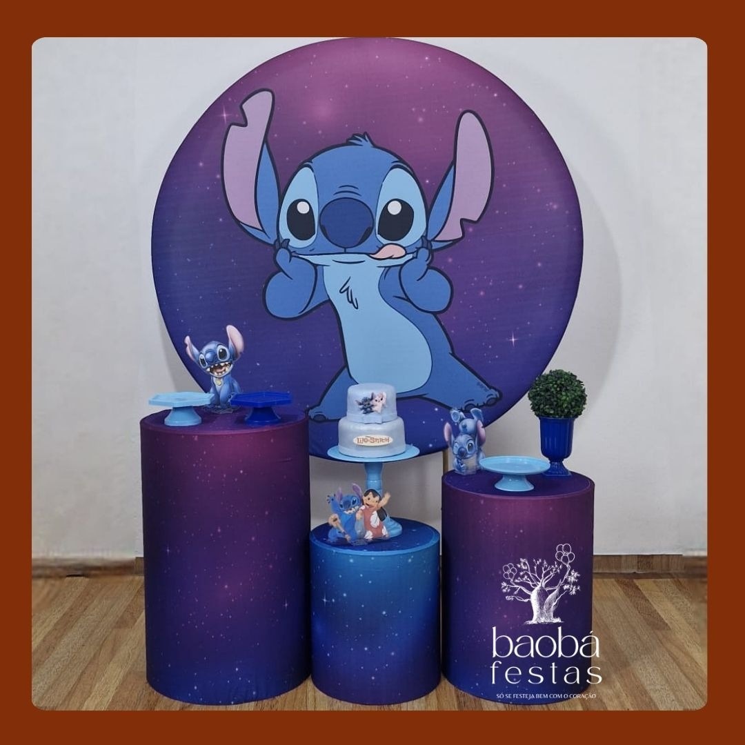 Kit Ouro - Stitch Azul - Baobafestas