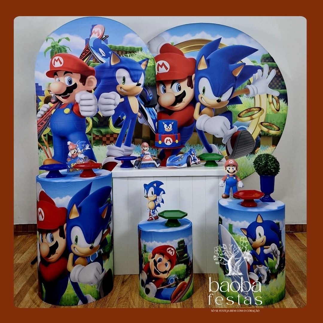 Super Mario + Sonic - Kit Luxo - Baobafestas