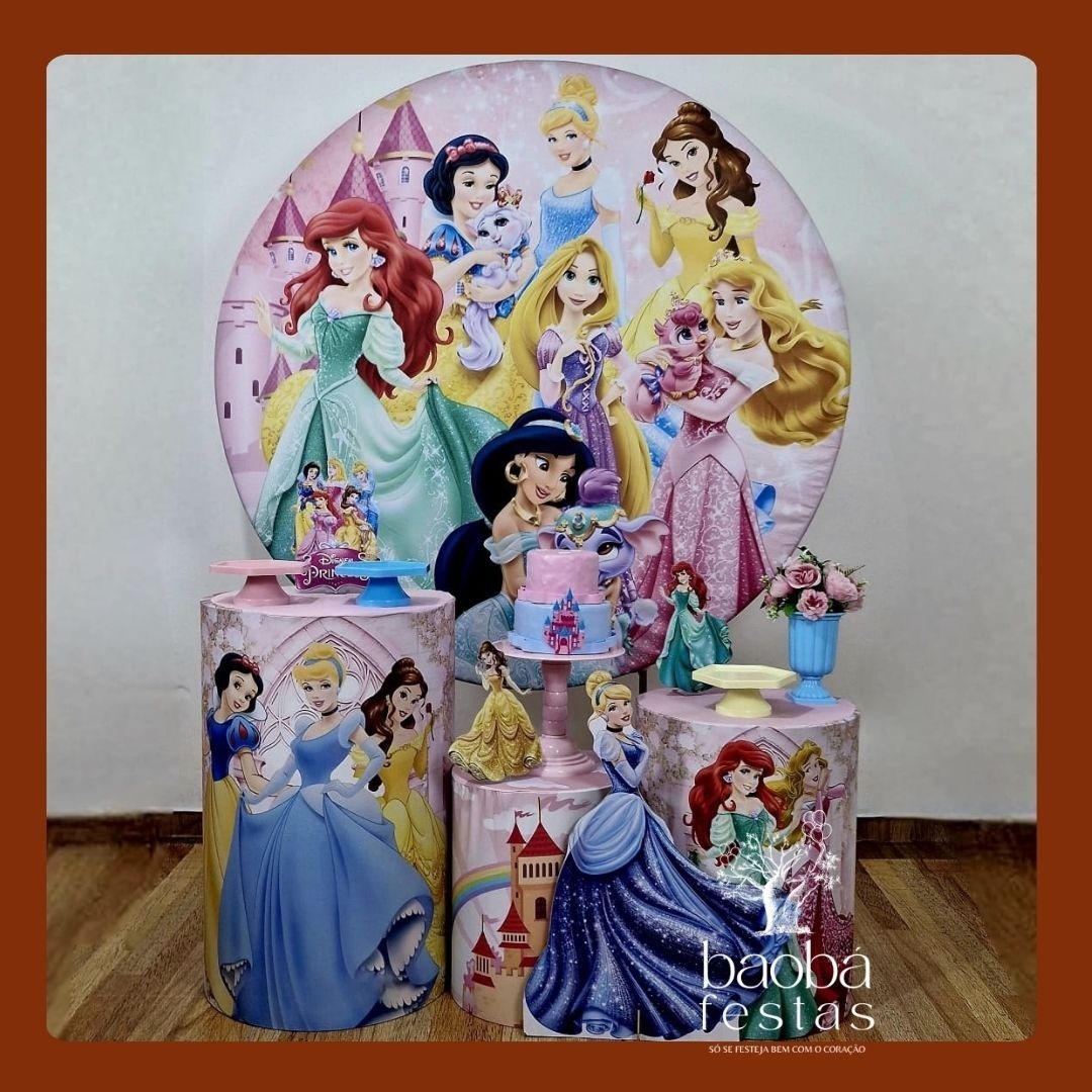 Princesas Disney (25) - Kit Ouro (+Totem) - Baobafestas