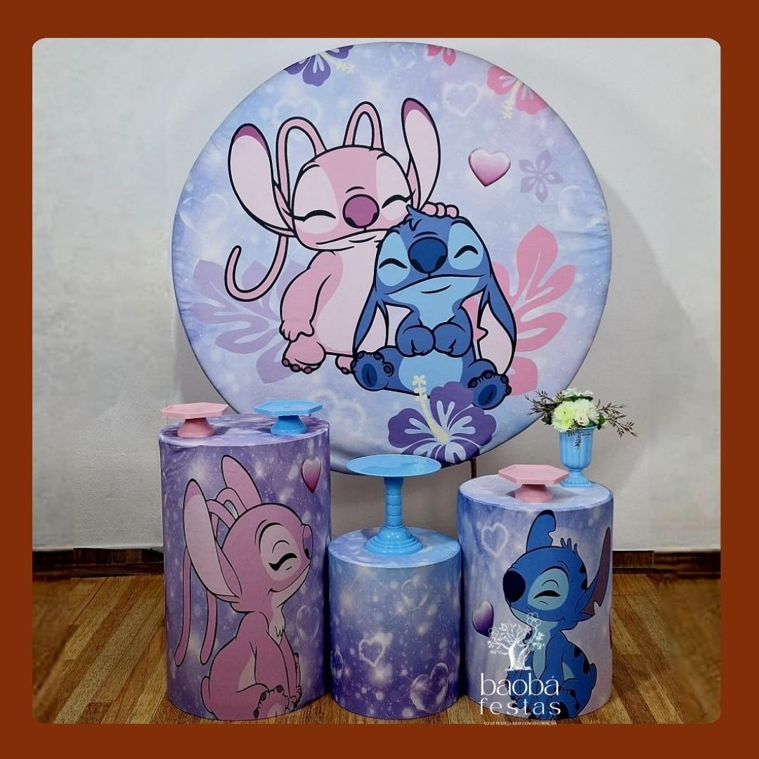Kit Prata - Stitch E Angel  - Baobafestas