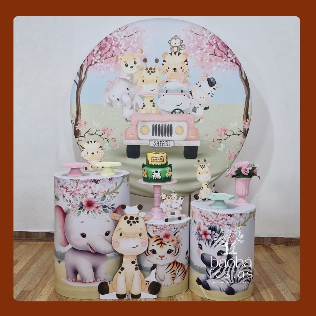 Kit Ouro - Safari Rosa - Baobafestas