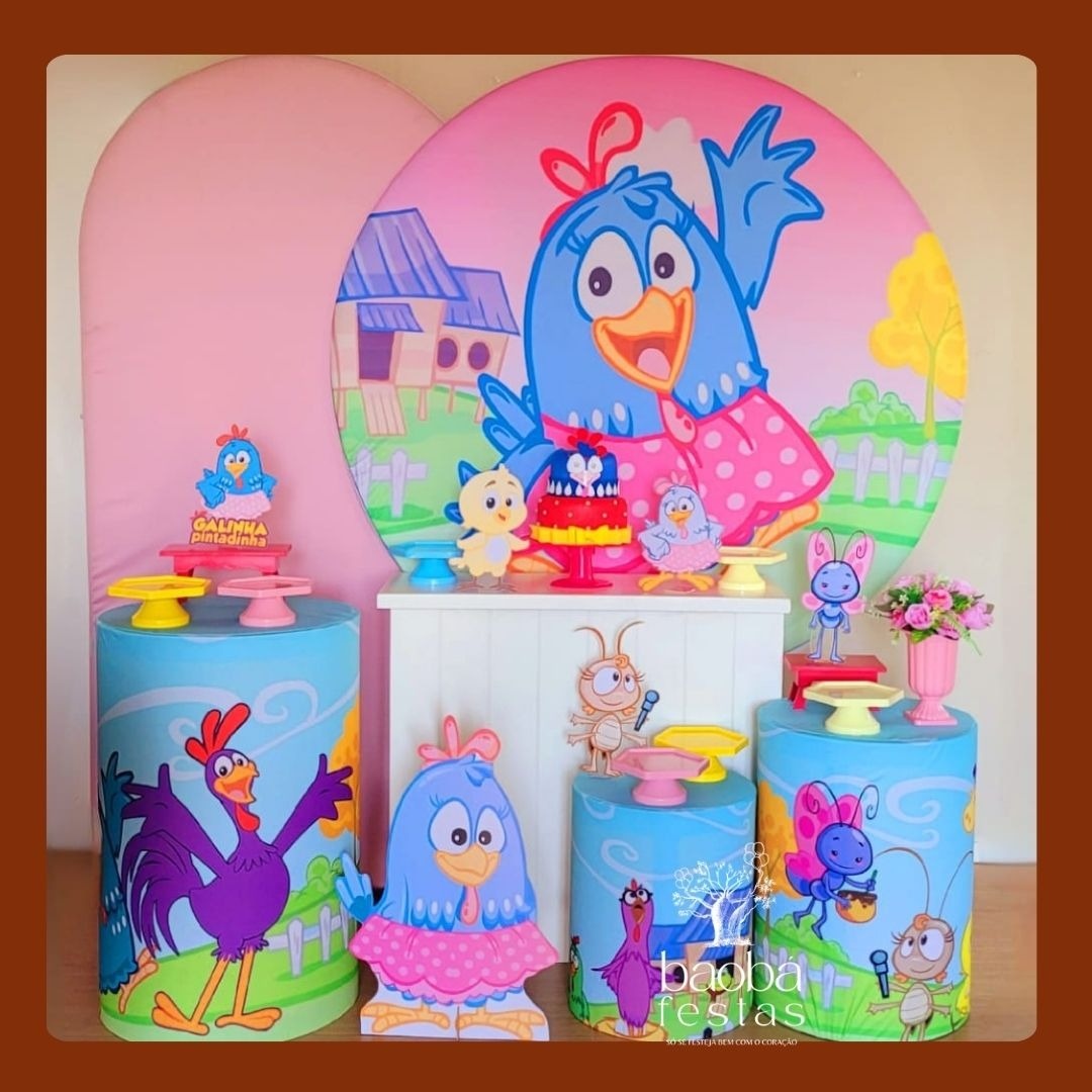 Kit Luxo - Galinha Pintadinha Rosa - Baobafestas