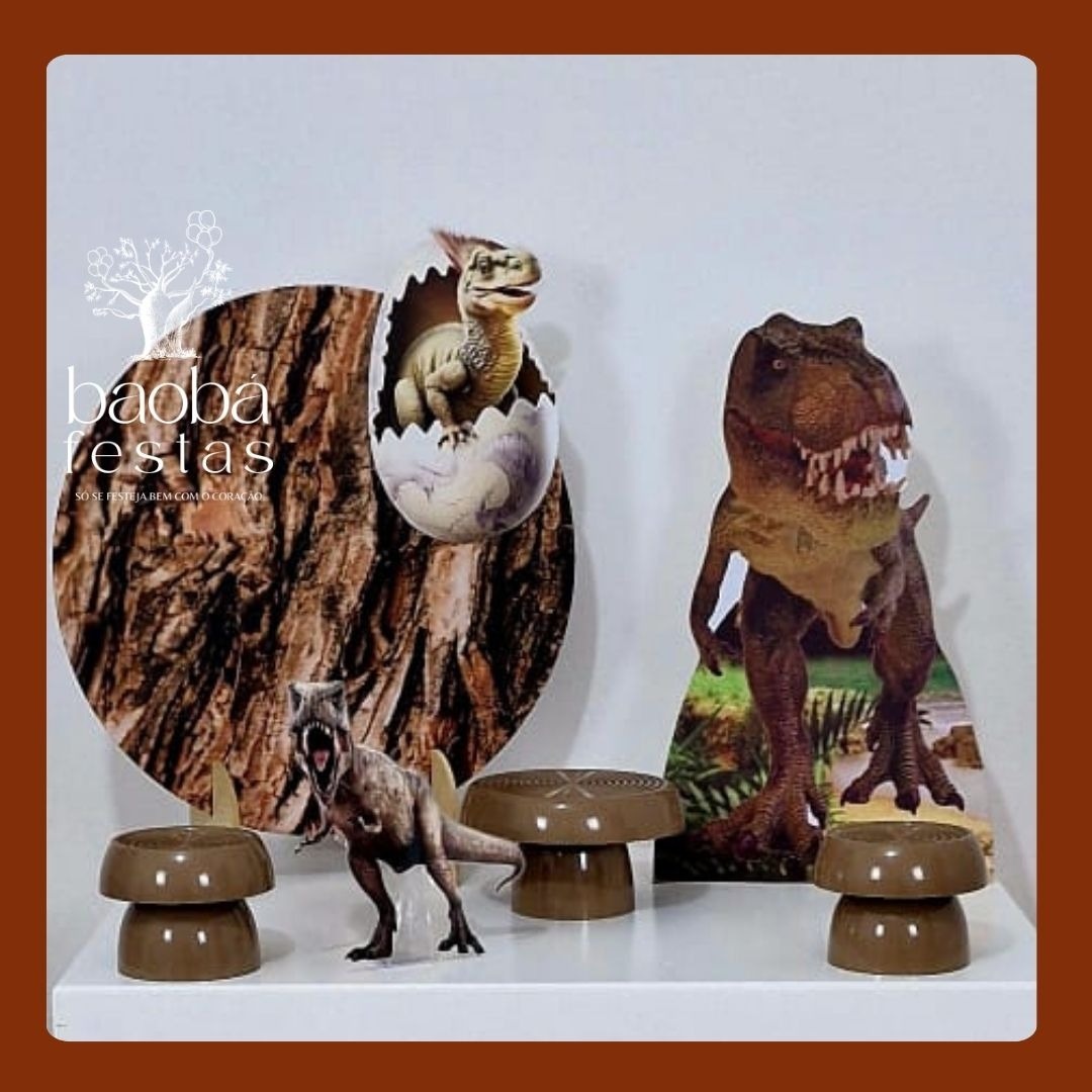 Dinossauro - Kit Mesa + Totem de Chão  - Baobafestas