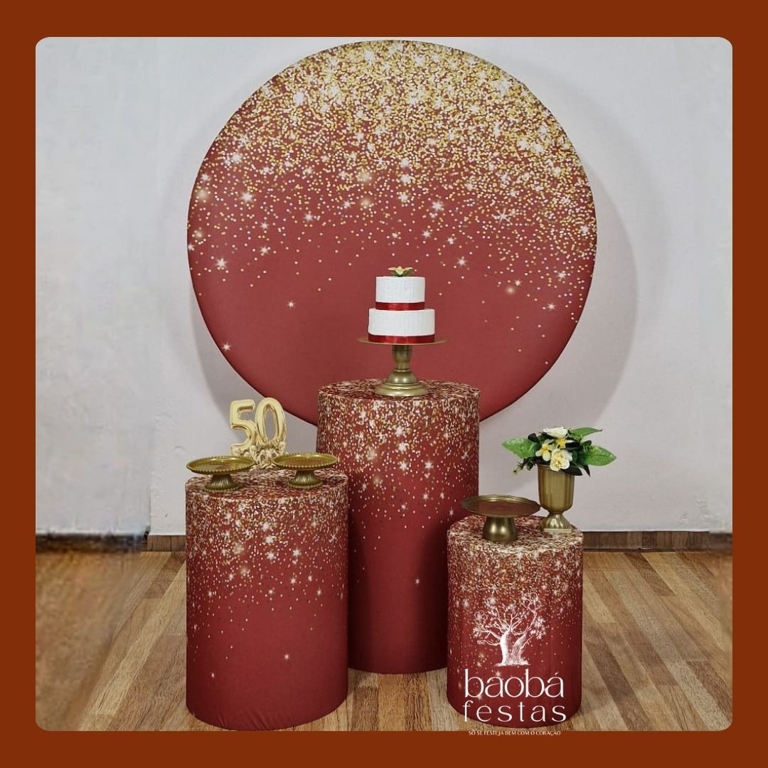 Kit Ouro - Vermelho Com Dourado - Baobafestas