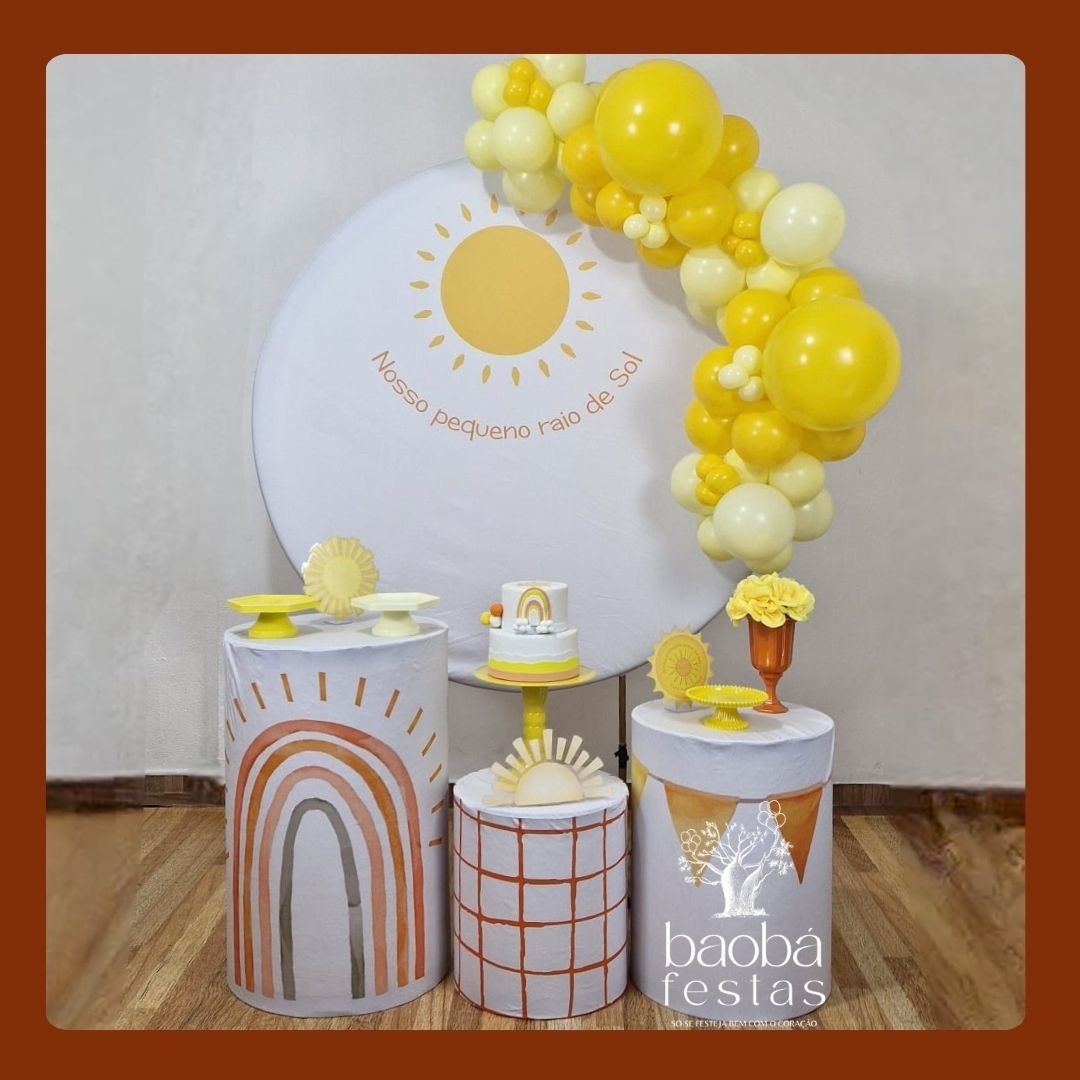 Raio de Sol (130) - Kit Ouro (Sem Balões) - Baobafestas