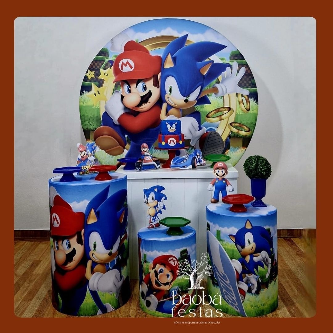 Super Mario + Sonic - Kit Diamante  - Baobafestas