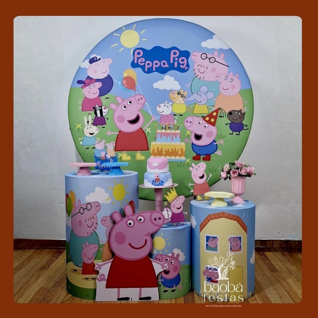 Peppa Pig Rosa (76) - Kit Ouro (+Totem) - Baobafestas