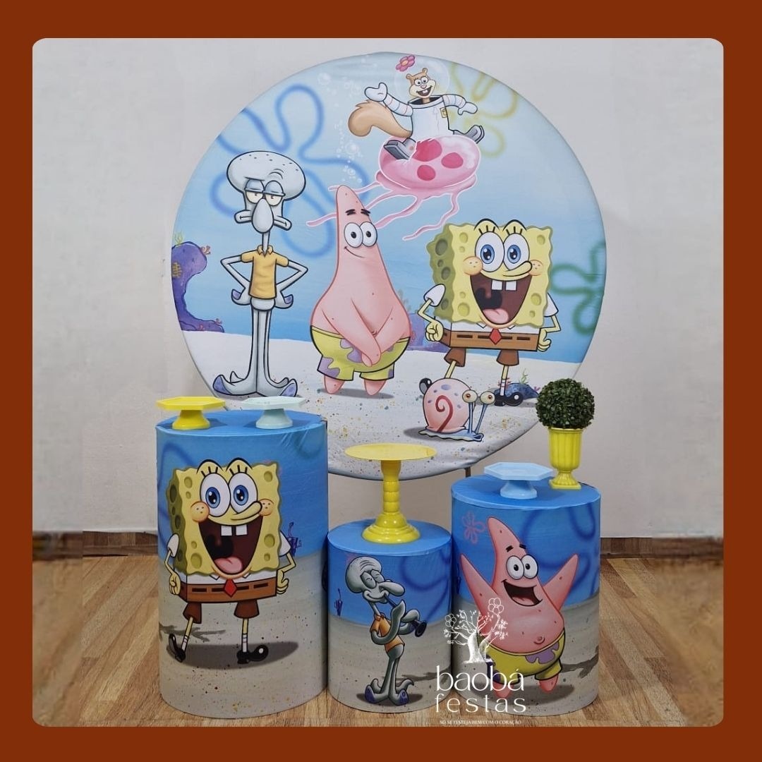Bob Esponja (132)- Kit Prata - Baobafestas