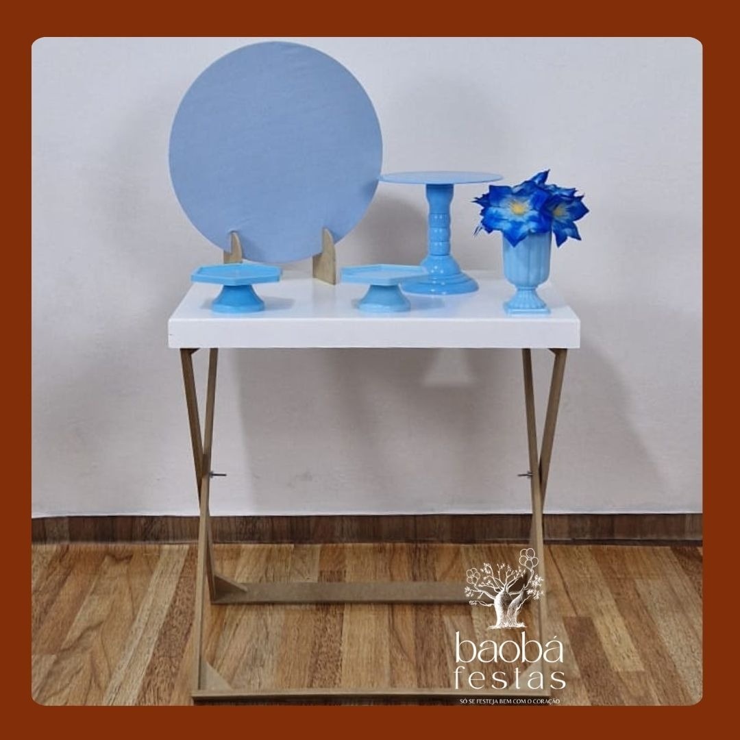 Mini Cenário -  Azul Bebê - Baobafestas