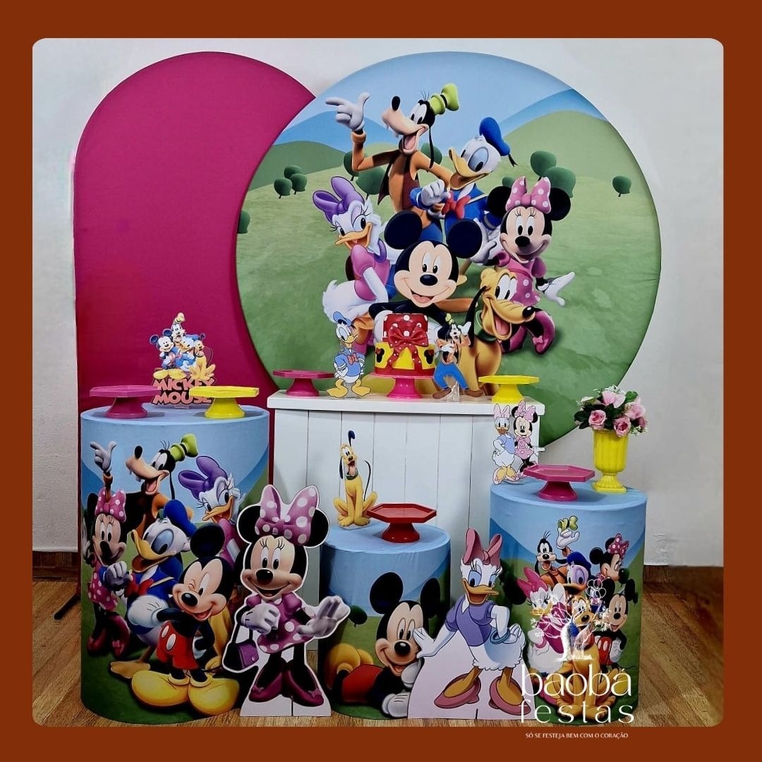 Turma da Minnie (Mickey) (181) - Kit Luxo (+2 Totens)   - Baobafestas
