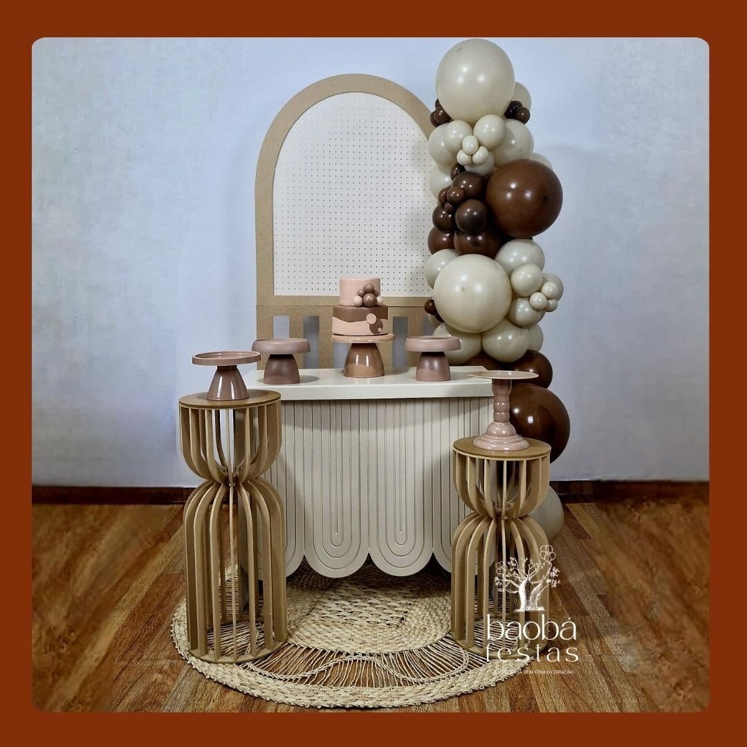 Composição 2 - Panel Ripado Com Mesa Boho - Sem Balões - Baobafestas