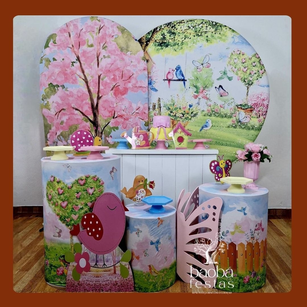 Jardim Encantado (21) - Kit Luxo  (+Totem + Borboleta) - Baobafestas