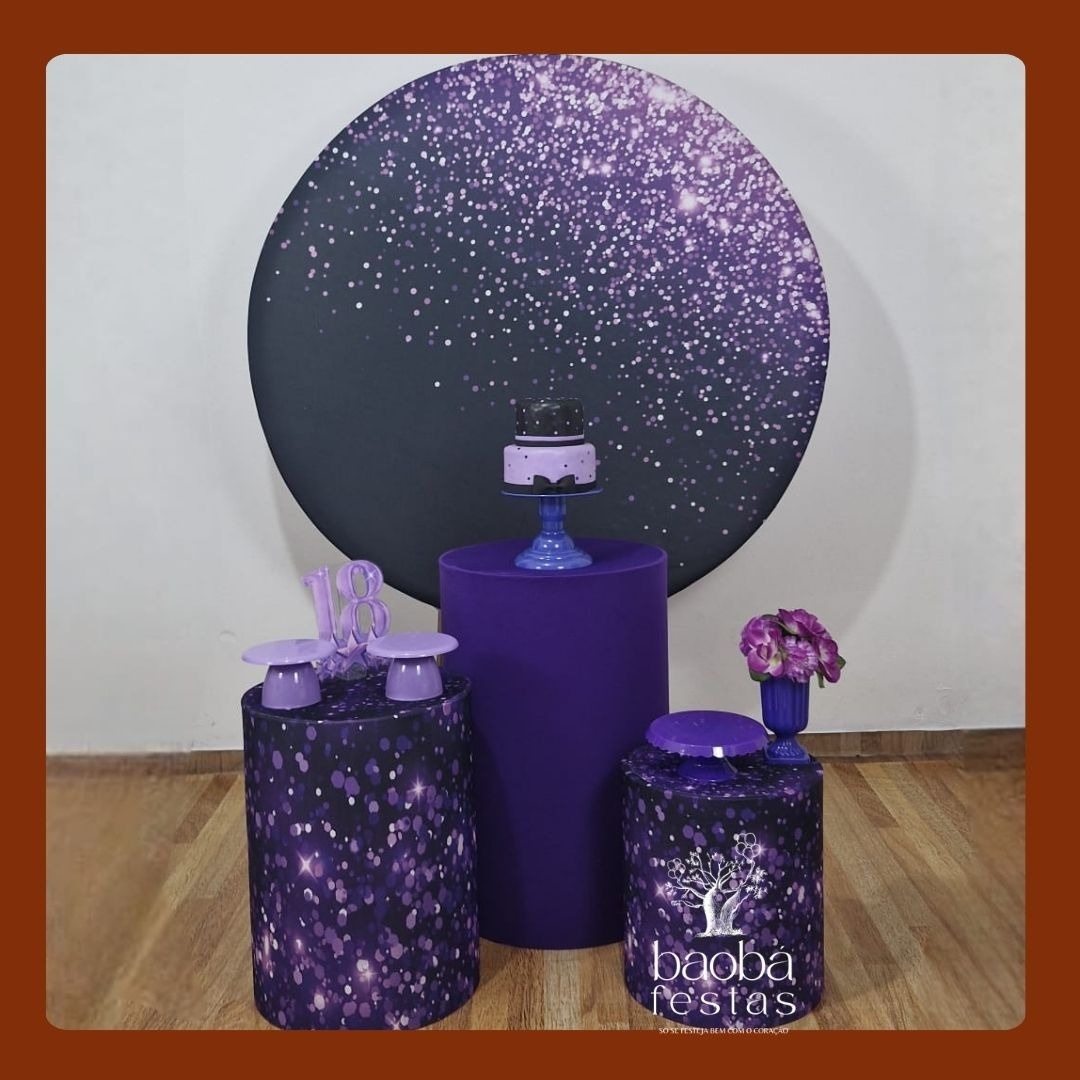 Kit Ouro - Preto Com Roxo - Baobafestas