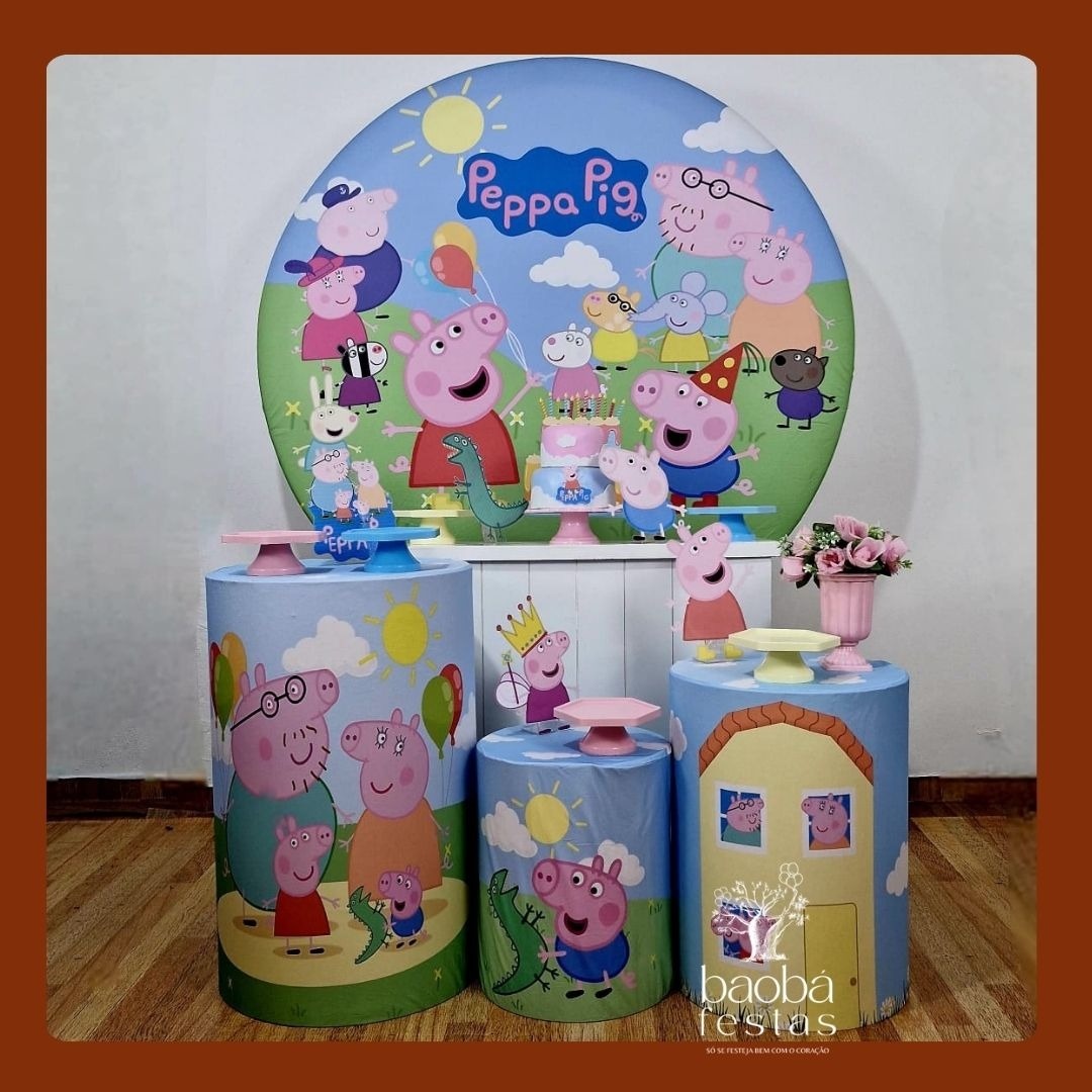 Peppa Pig Rosa (76) - Kit Diamante - Baobafestas