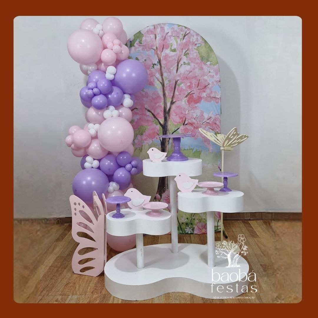 Jardim Encantado (21) - Composição Mesas Orgânicas (Sem Balões) - Baobafestas