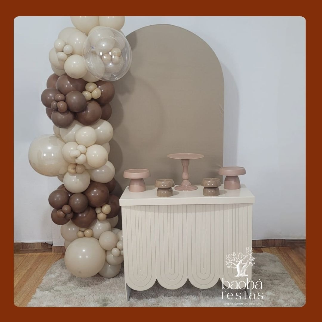 Nude Composição Mesa Boho Nude - (Sem Balões) - Baobafestas