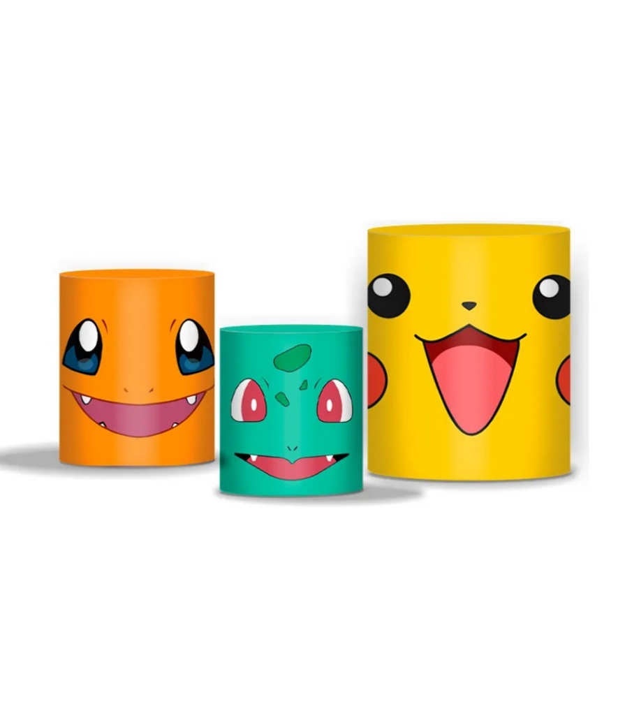 Pokemon - Kit Capas Cilindros - Cuca Maluca Festas