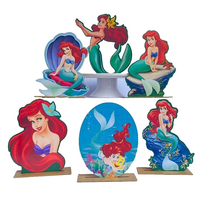 Ariel Sereia - Kit 6 Displays de Mesa  - Cuca Maluca Festas