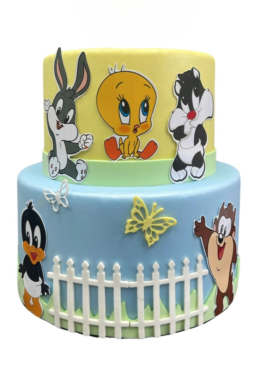 Bolo Fake Looney Tunes - Cuca Maluca Festas