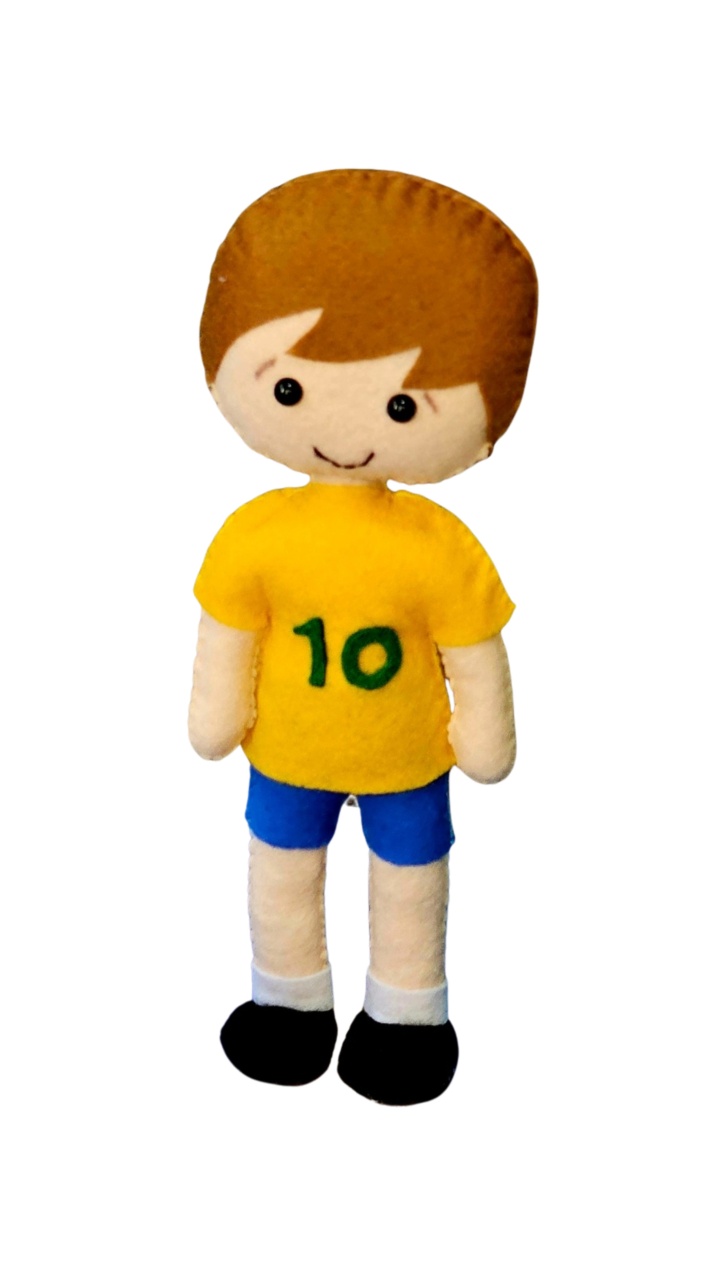 Boneco Feltro Futebol Brasil - Cuca Maluca Festas