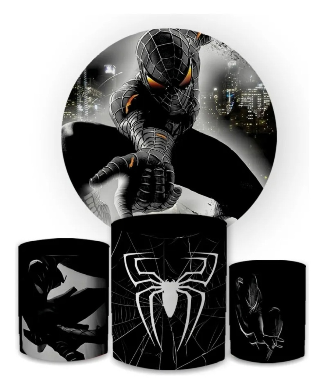 Homem Aranha Preto - Kit de Capas - Cuca Maluca Festas