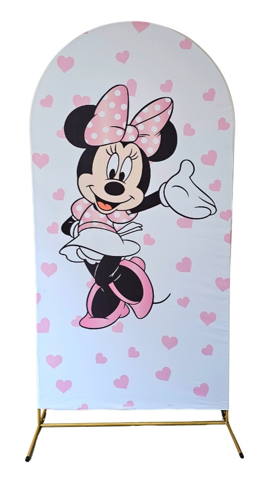 Minnie Rosa - Capa Painel Romano - Cuca Maluca Festas