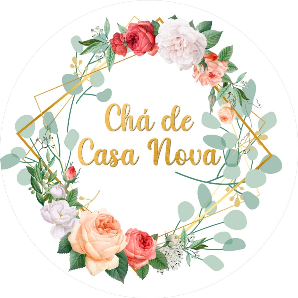 Chá de Casa Nova - Capa Painel Redondo - Cuca Maluca Festas