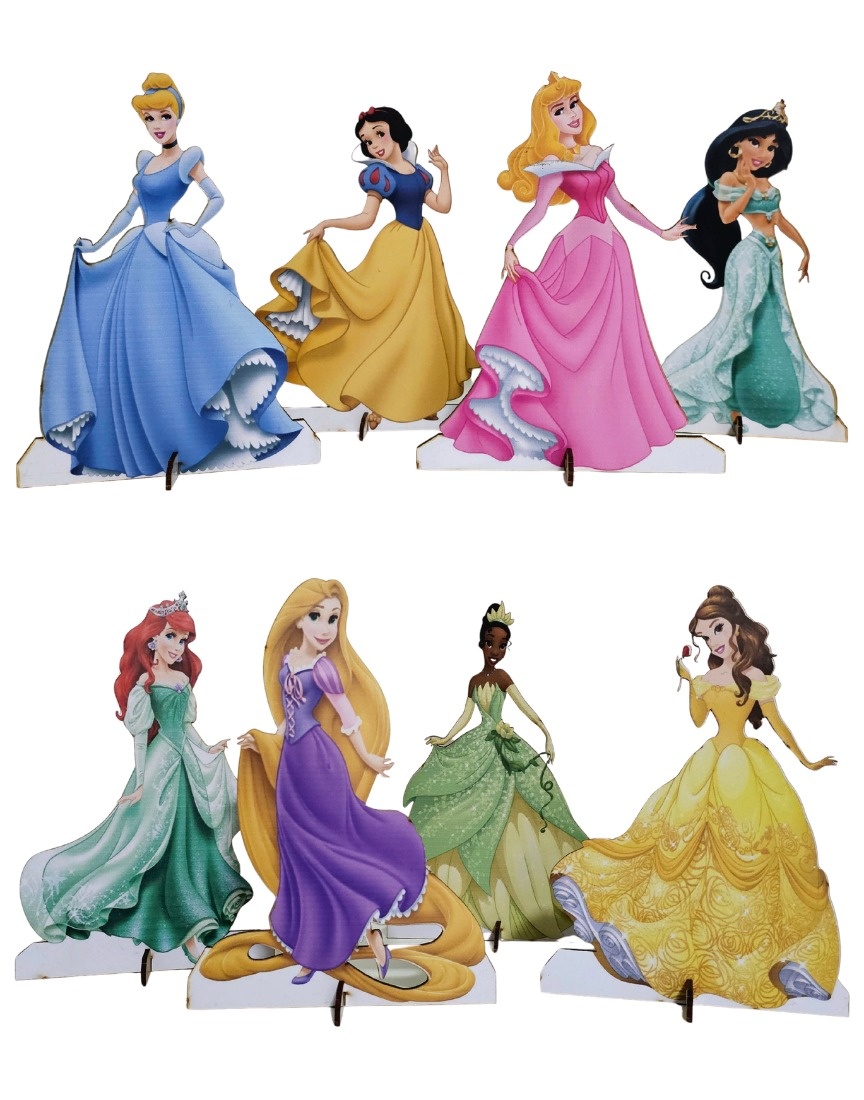 Princesas - Kit 8 Displays de Mesa - Cuca Maluca Festas