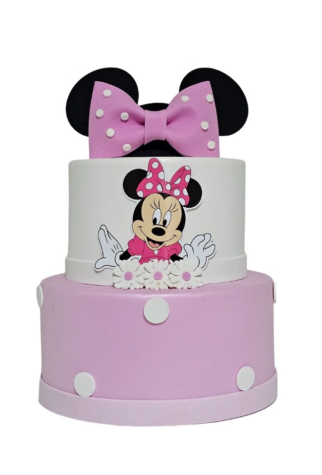 Bolo Fake Minnie Rosa  - Cuca Maluca Festas