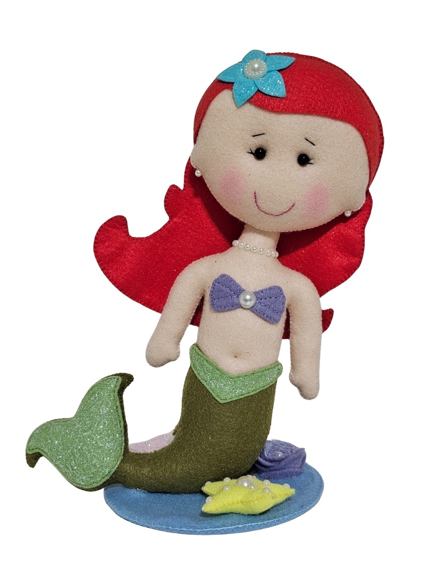 Ariel Sereia - Feltro  - Cuca Maluca Festas