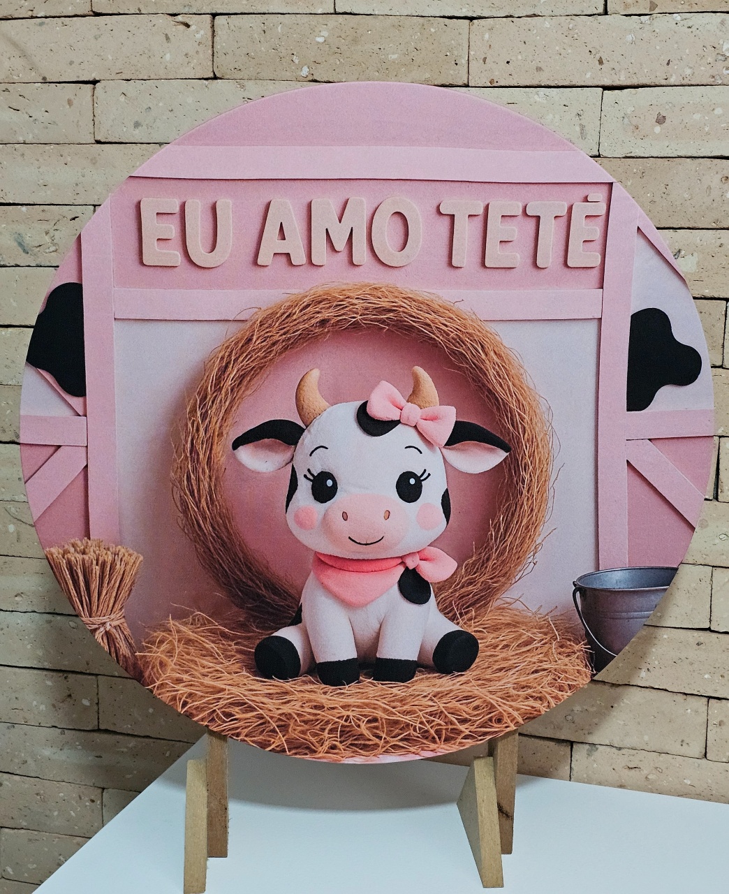Eu Amo Tetê - Capa Mini Painel 50Cm - Cuca Maluca Festas