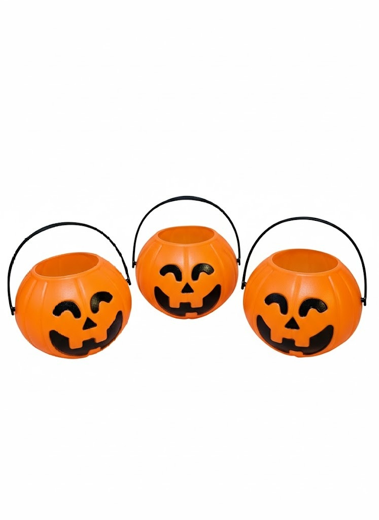 Trio Mini Baldinhos Abóbora (Halloween) - Cuca Maluca Festas