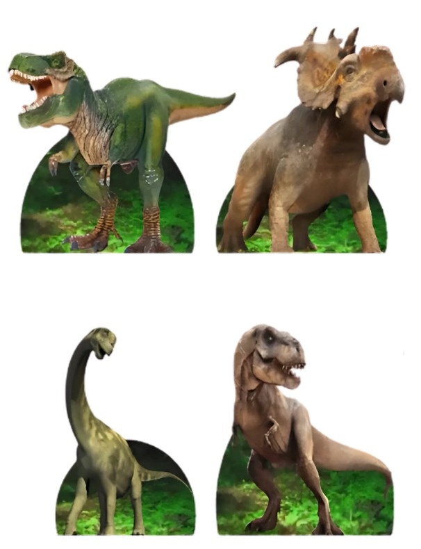 Dinossauros - Kit 4 Displays de Mesa - Cuca Maluca Festas