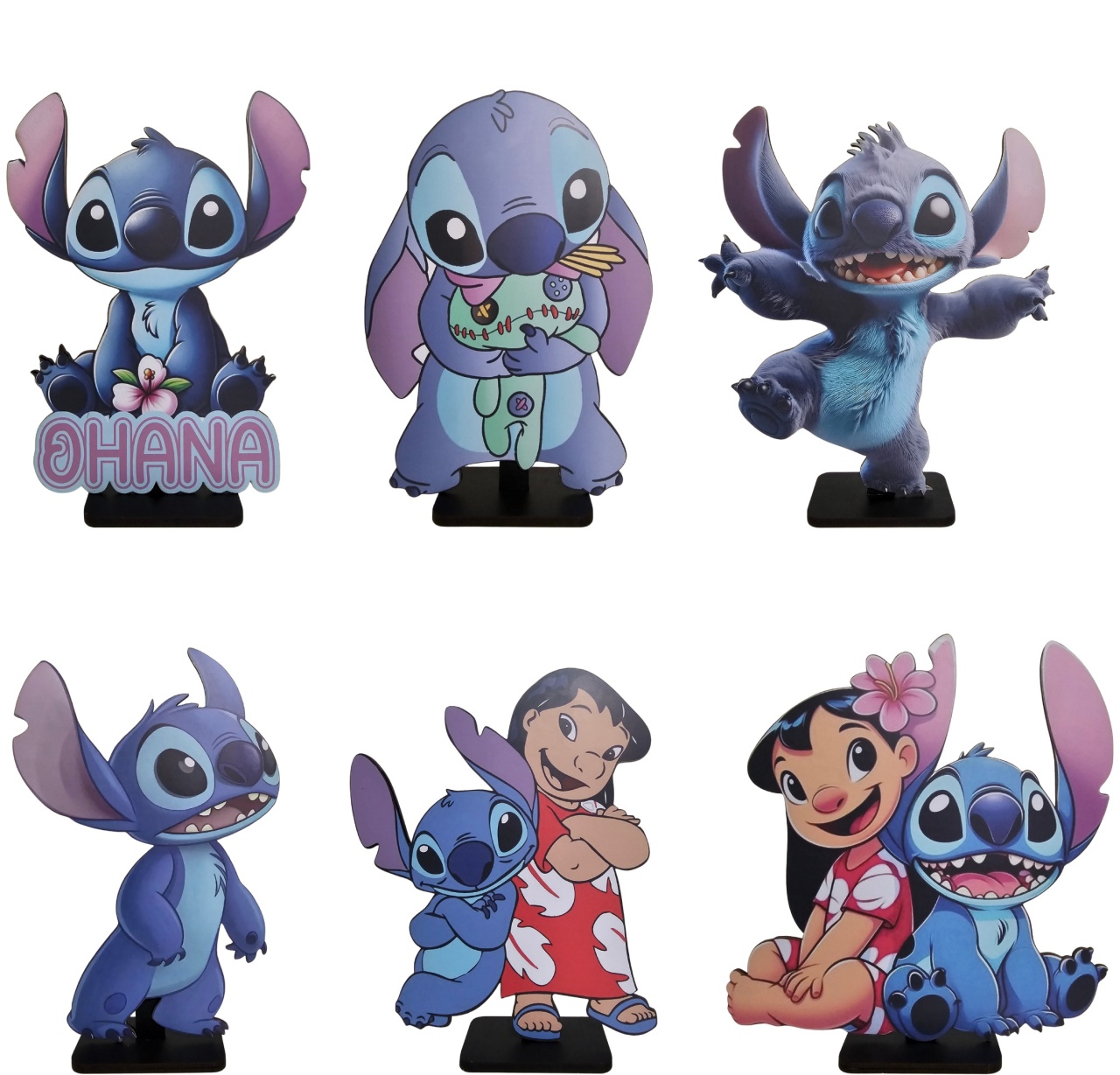 Stitch - Kit 6 Displays de Mesa - Cuca Maluca Festas