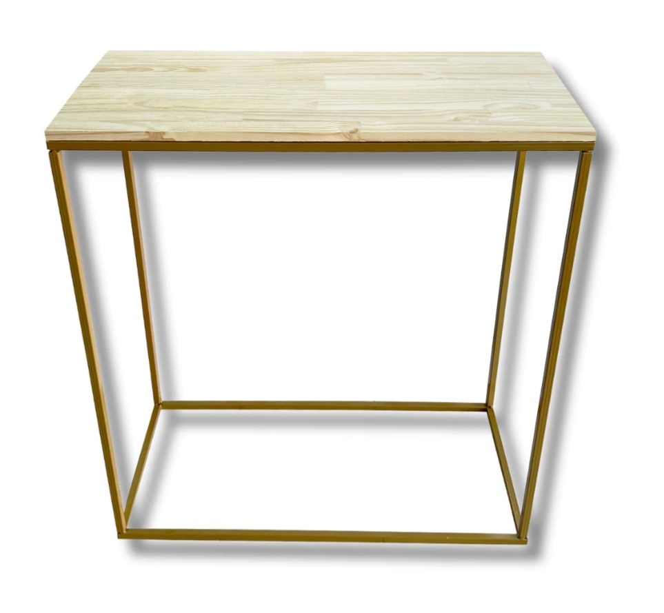 Mesa Pinus Base Dourada (80X40Cm) - Cuca Maluca Festas