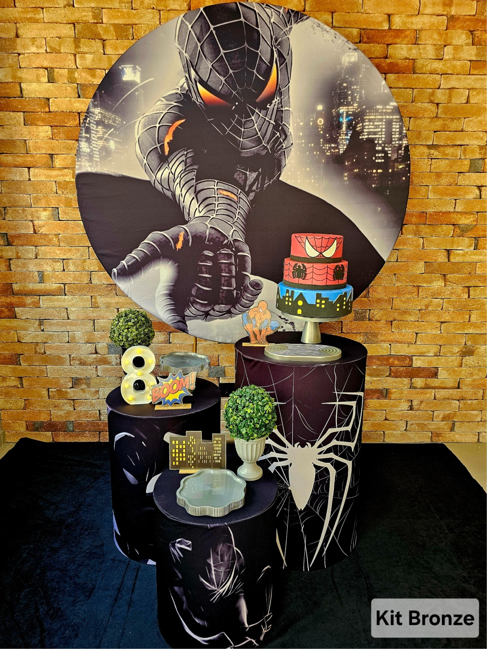 Homem Aranha Preto - Kit Bronze - Cuca Maluca Festas