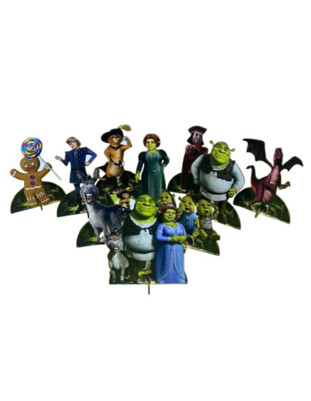 Shrek - Kit 10 Displays de Mesa - Cuca Maluca Festas