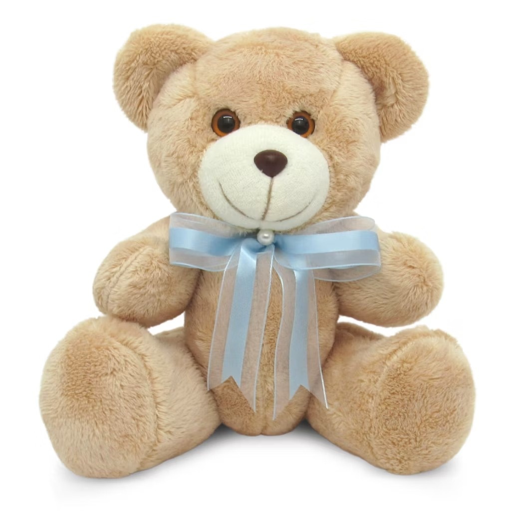 Urso de Pelúcia P Com Laço Azul (Chá de Bebê / Revelação) - Cuca Maluca Festas