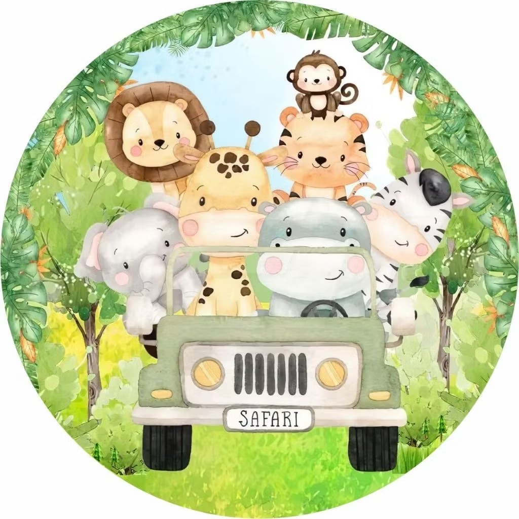 Safari - Capa Mini Painel 50Cm - Cuca Maluca Festas