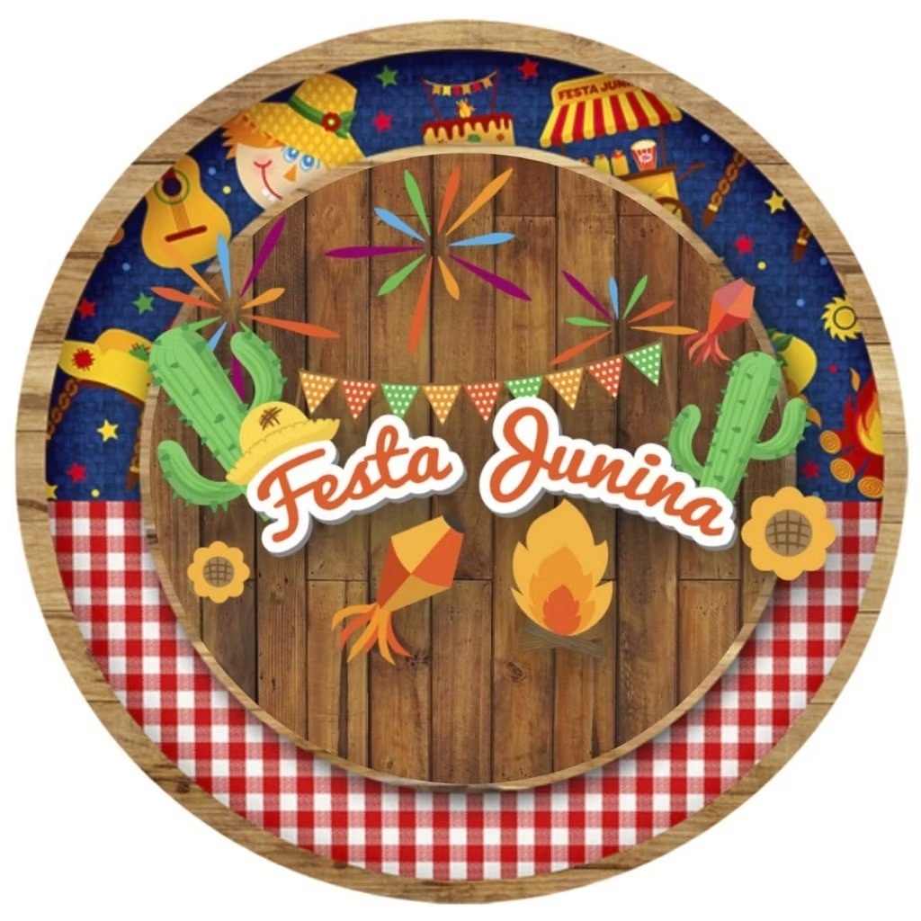 Festa Junina - Capa Mini Painel 50Cm - Cuca Maluca Festas