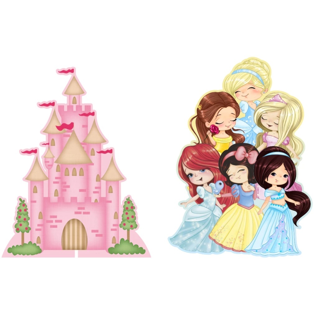 Princesas Baby - Kit 2 Displays de Mesa - Cuca Maluca Festas
