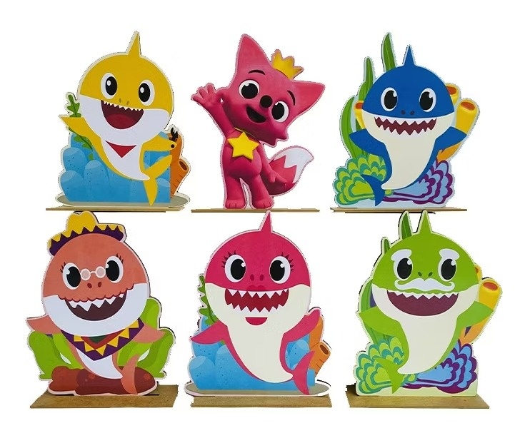 Baby Shark - Kit 6 Displays de Mesa  - Cuca Maluca Festas