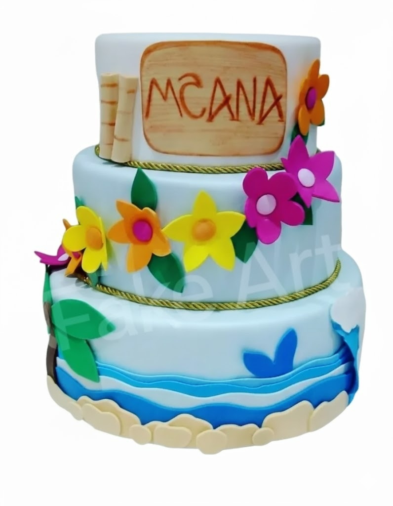 Bolo Fake Moana - Cuca Maluca Festas