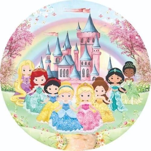 Princesas - Capa Mini Painel 50Cm - Cuca Maluca Festas