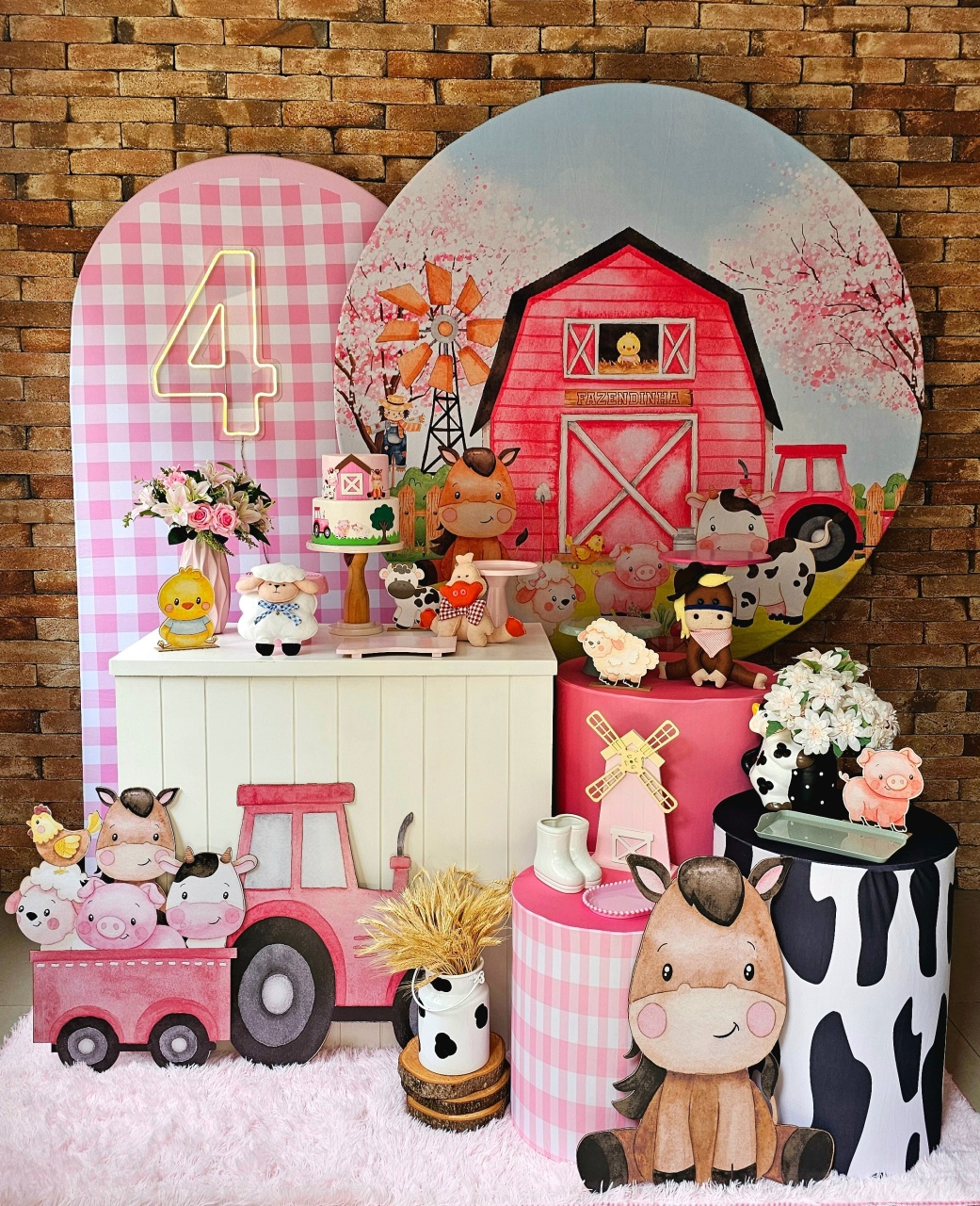 Fazendinha Rosa - Kit 4 Premium - Cuca Maluca Festas