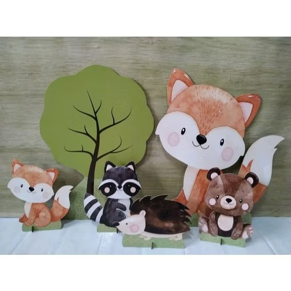 Bosque - Kit Displays (4 de Mesa + 2 de Chão) - Cuca Maluca Festas