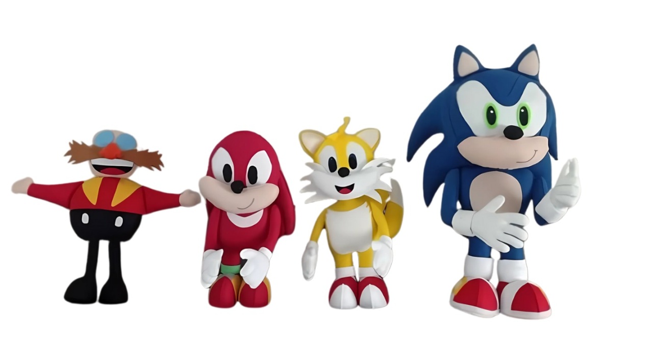 Sonic - Kit 4 Bonecos de Feltro - Cuca Maluca Festas