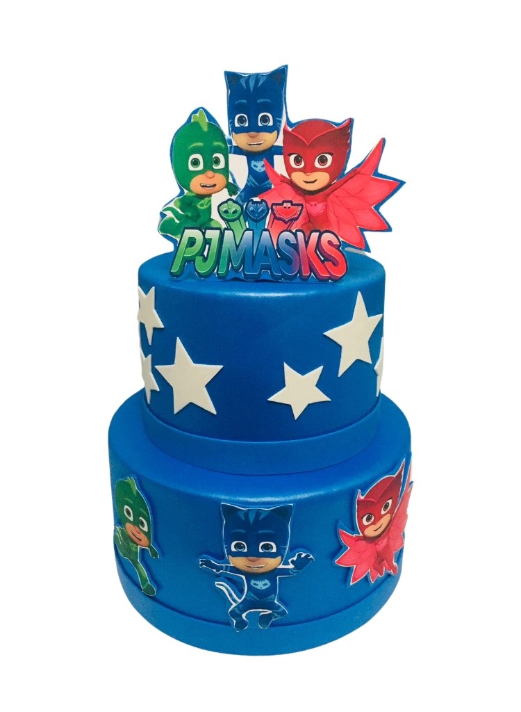 Bolo Fake Pj Masks - Cuca Maluca Festas