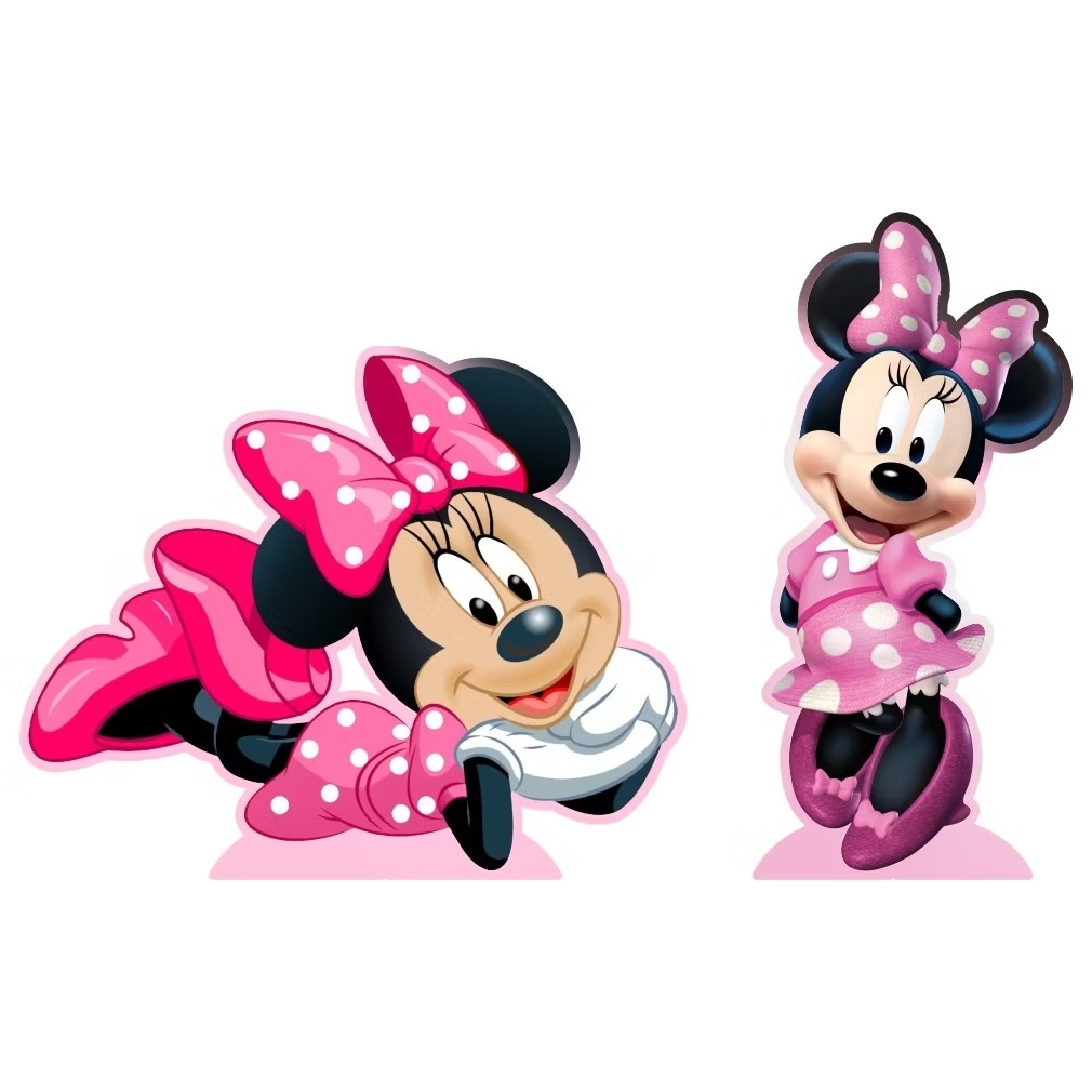Minnie Rosa - Kit Com 2 Displays de Mesa - Cuca Maluca Festas
