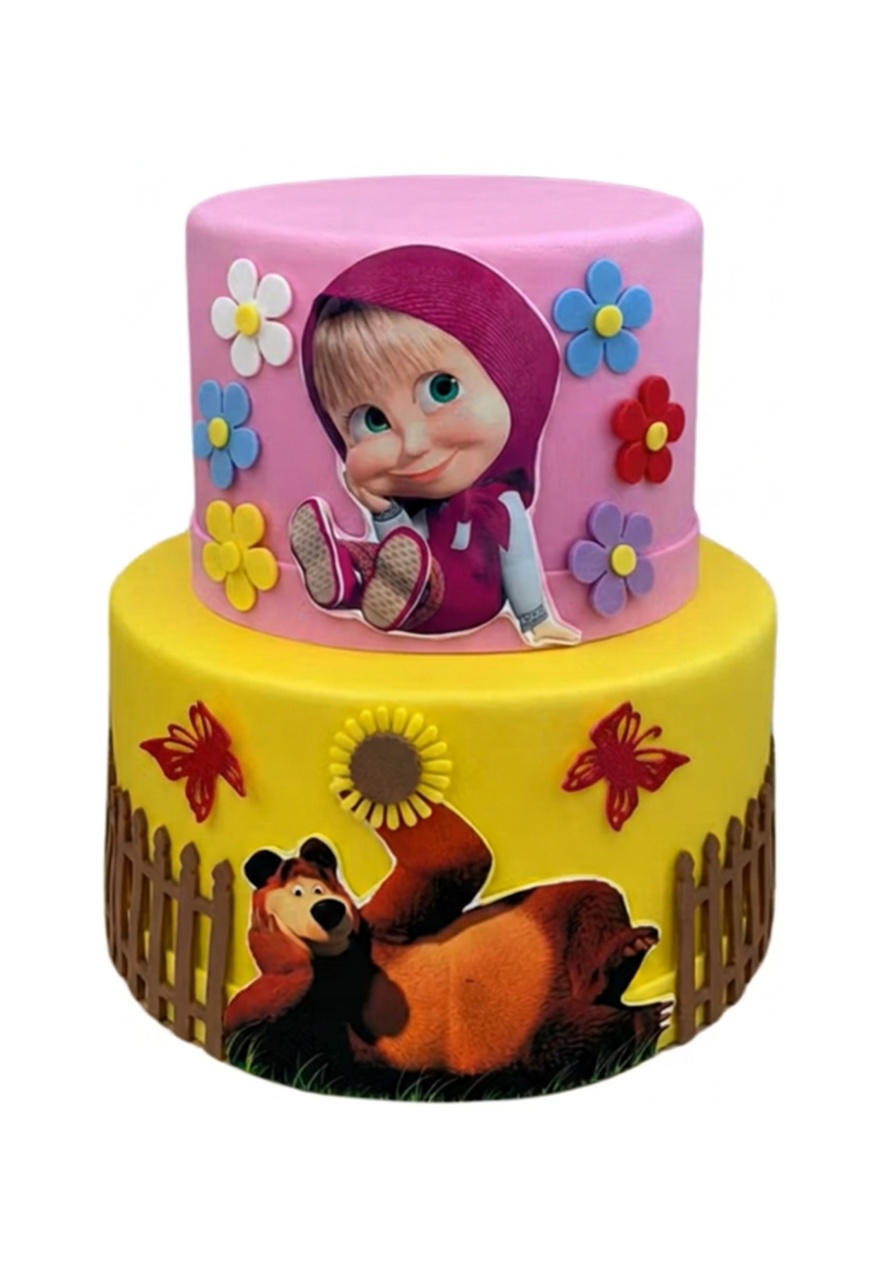Bolo Fake Masha E O Urso - Cuca Maluca Festas
